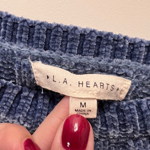 Blue Ribbed Soft Sweater - Picture 3 of 3